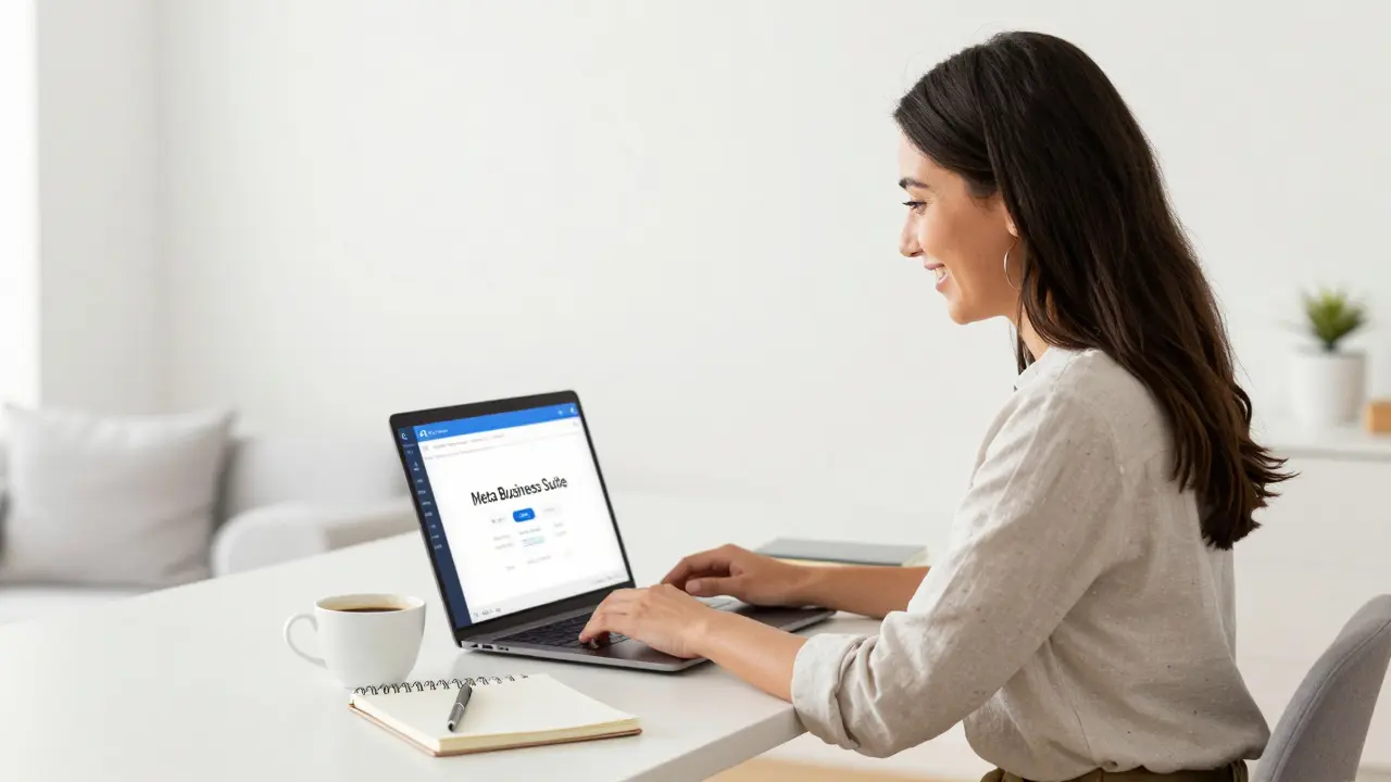 Mulher empreendedora trabalhando tranquilamente em seu escritório com a ajuda de ferramentas digitais.