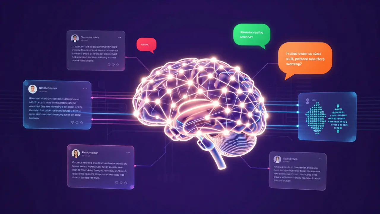 Arte abstrata de rede neural analisando dados de clientes
