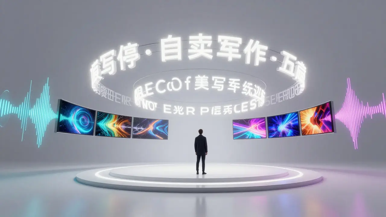 Arte futurista mostrando a evolução da publicidade para experiências imersivas