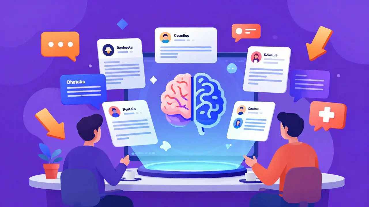 Ilustração futurista de criação de conteúdo viral com IA